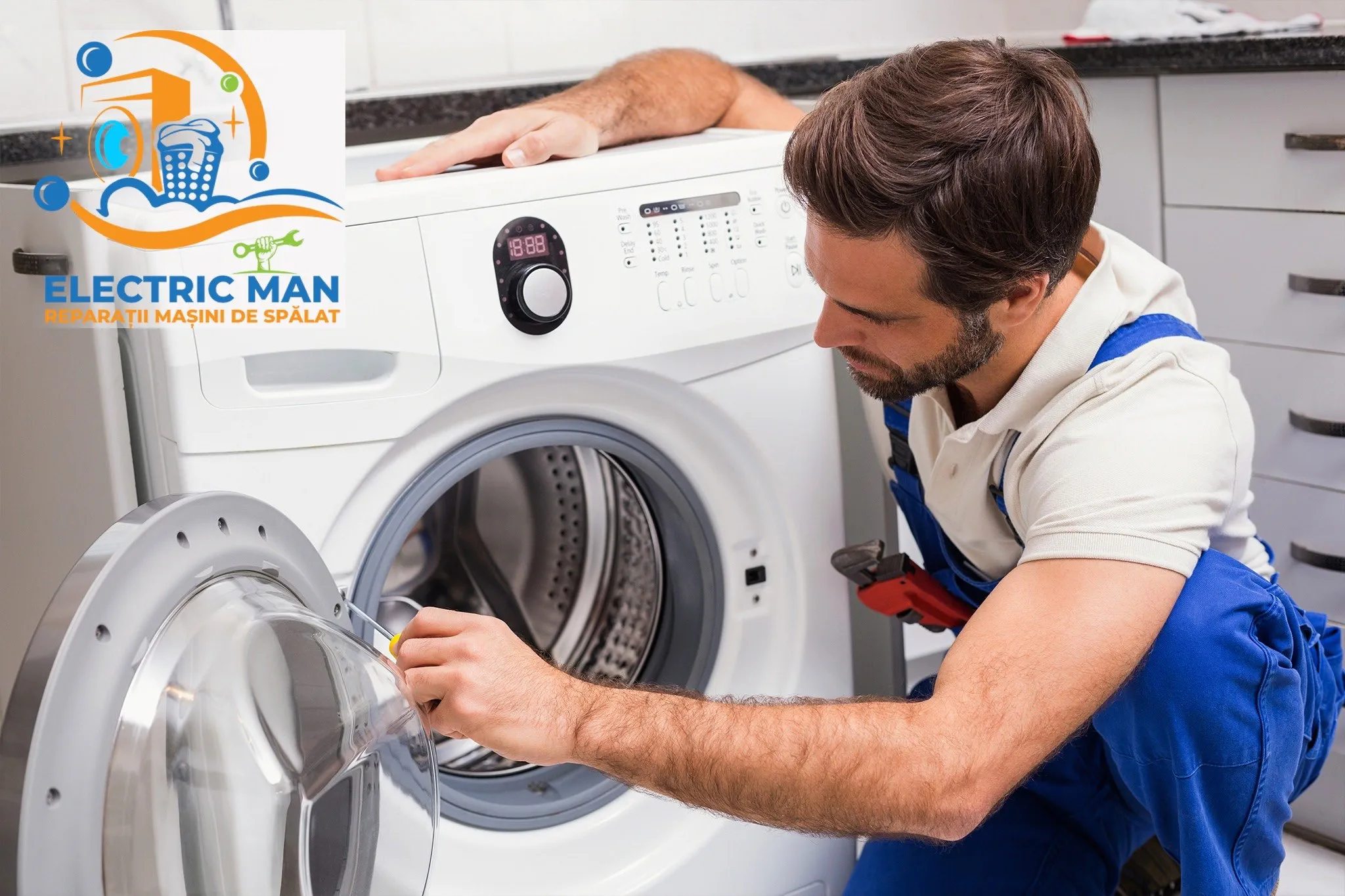 Tehnician service electrocasnice Galați înlocuind piesă originală